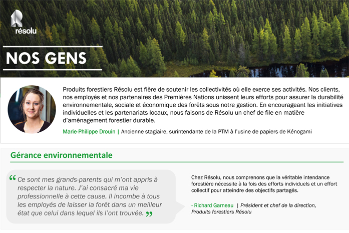 Produits forestier Résolu supporte les collectivités